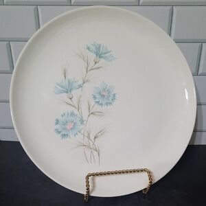 Vintage Aqua Blue Floral Dinner Plate Boutonniere Pattern